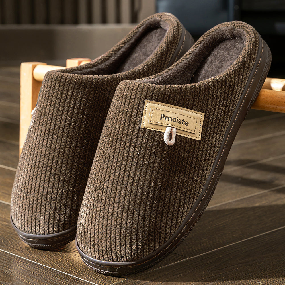House Slippers For Men Women Knitted Stripe Winter Home Shoes Indoor