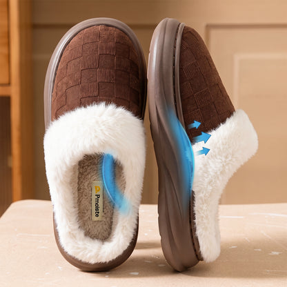 Unisex House Slippers Platform EVA Arch Support Comfort Memory Foam Furry Family Slippers Big Size