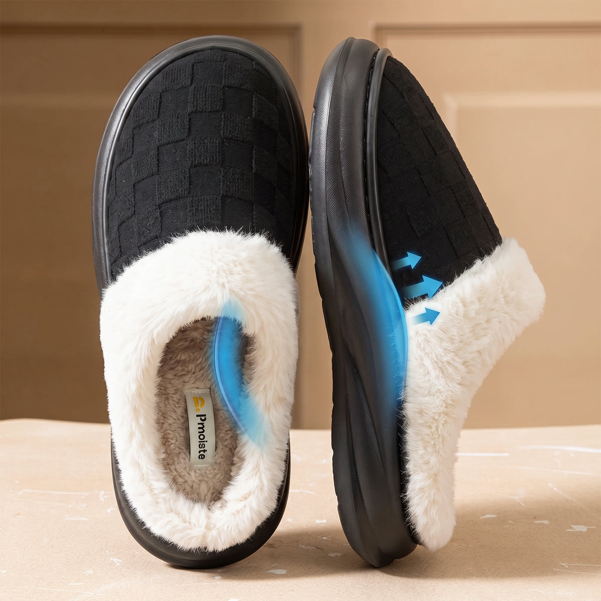 Unisex House Slippers Platform EVA Arch Support Comfort Memory Foam Furry Family Slippers Big Size