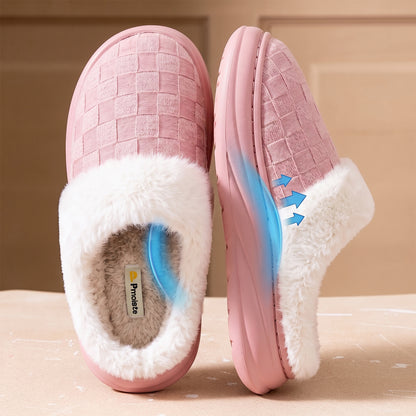 Unisex House Slippers Platform EVA Arch Support Comfort Memory Foam Furry Family Slippers Big Size