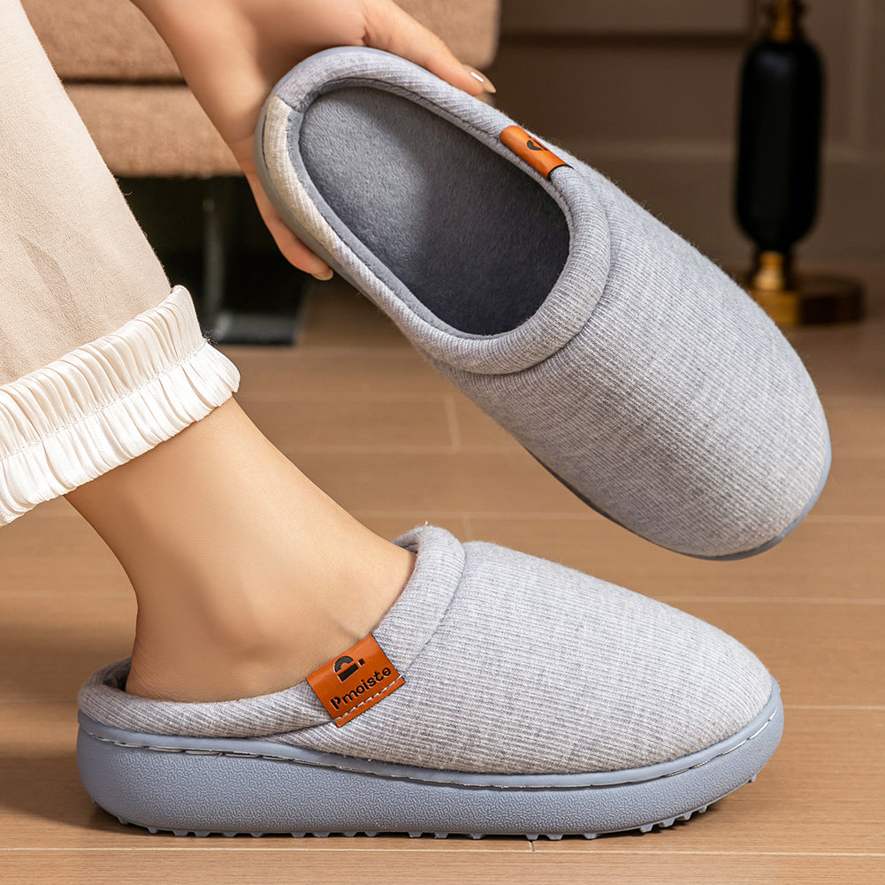 House Slippers For Women Cotton Platform Winter Home Shoes Indoor