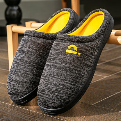 House Slippers For Men  Knitted embroidered Winter Home Shoes Indoor