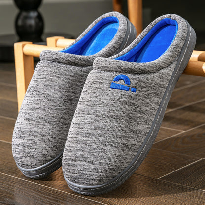 House Slippers For Men  Knitted embroidered Winter Home Shoes Indoor