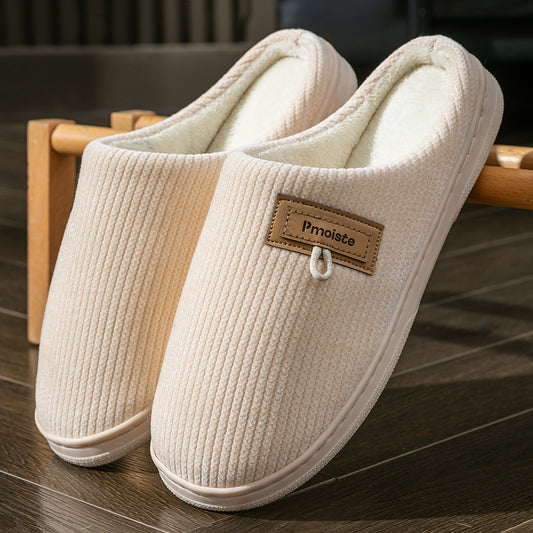 House Slippers For Men Women Knitted Stripe Winter Home Shoes Indoor