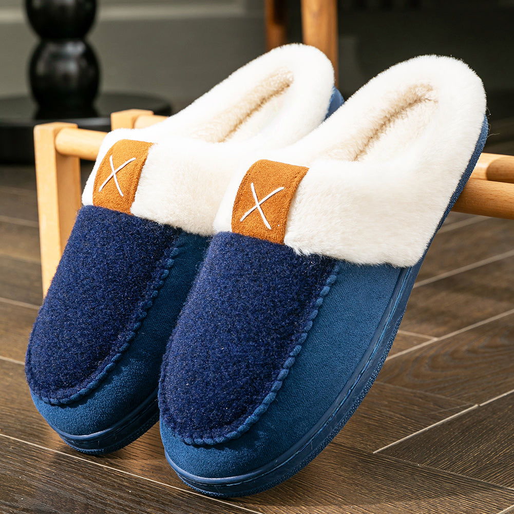 House Slippers For Men Suede Felt Winter Home Shoes indoor outdoor