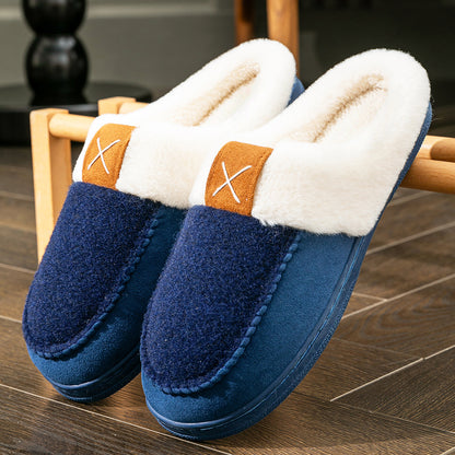 House Slippers For Men Suede Felt Winter Home Shoes indoor outdoor