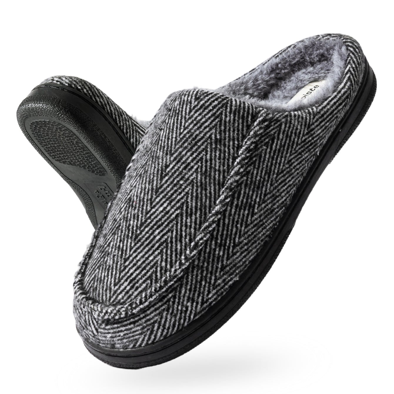 House Slippers For Men Women Woolen Plaid Stripe Warm Winter Home Shoes