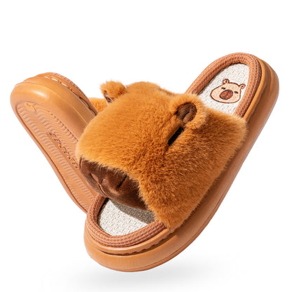 House Slides For Women Animal Capybara House Slippers For Women Furry Platform EVA Home Shoes