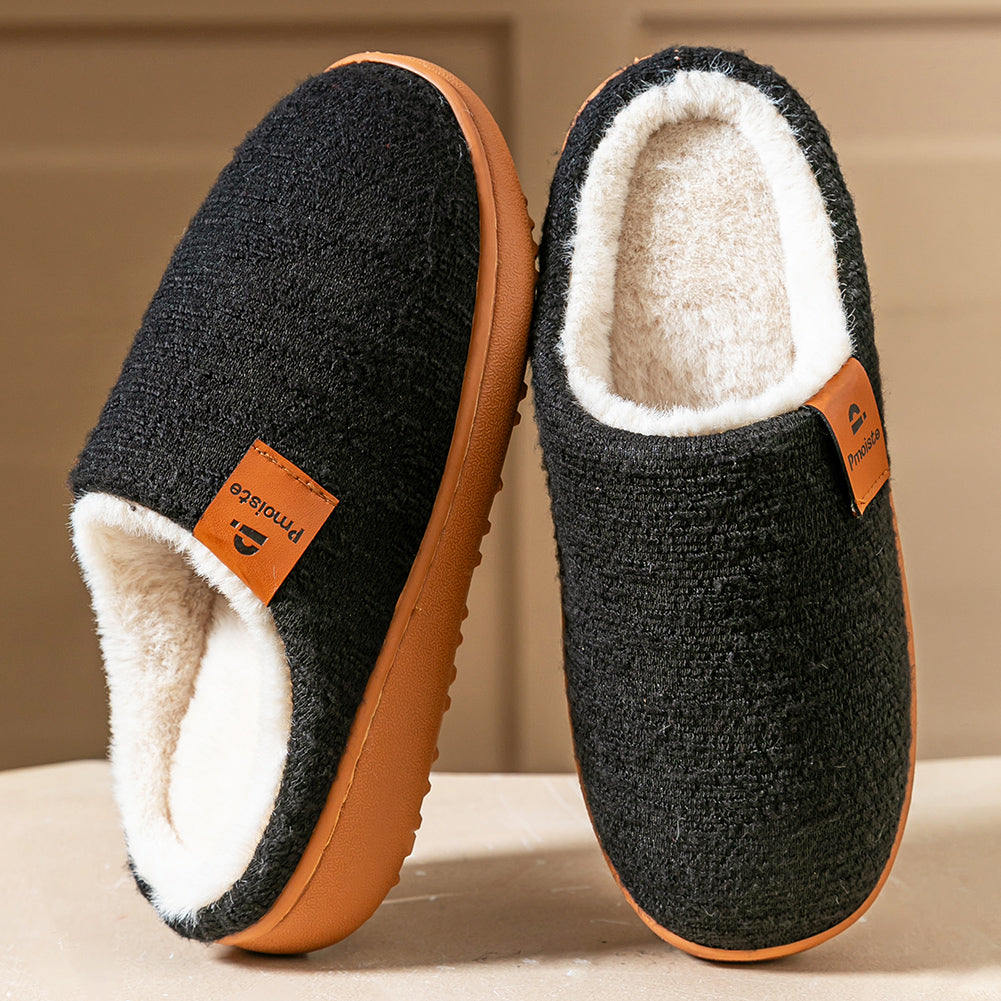 House Slippers For Women Knitted Patchwork Design Winter Home Shoes Warm