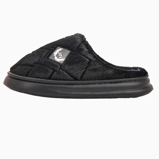 EVA Platform Slippers B | Fashion Badge Faux Fur Lined