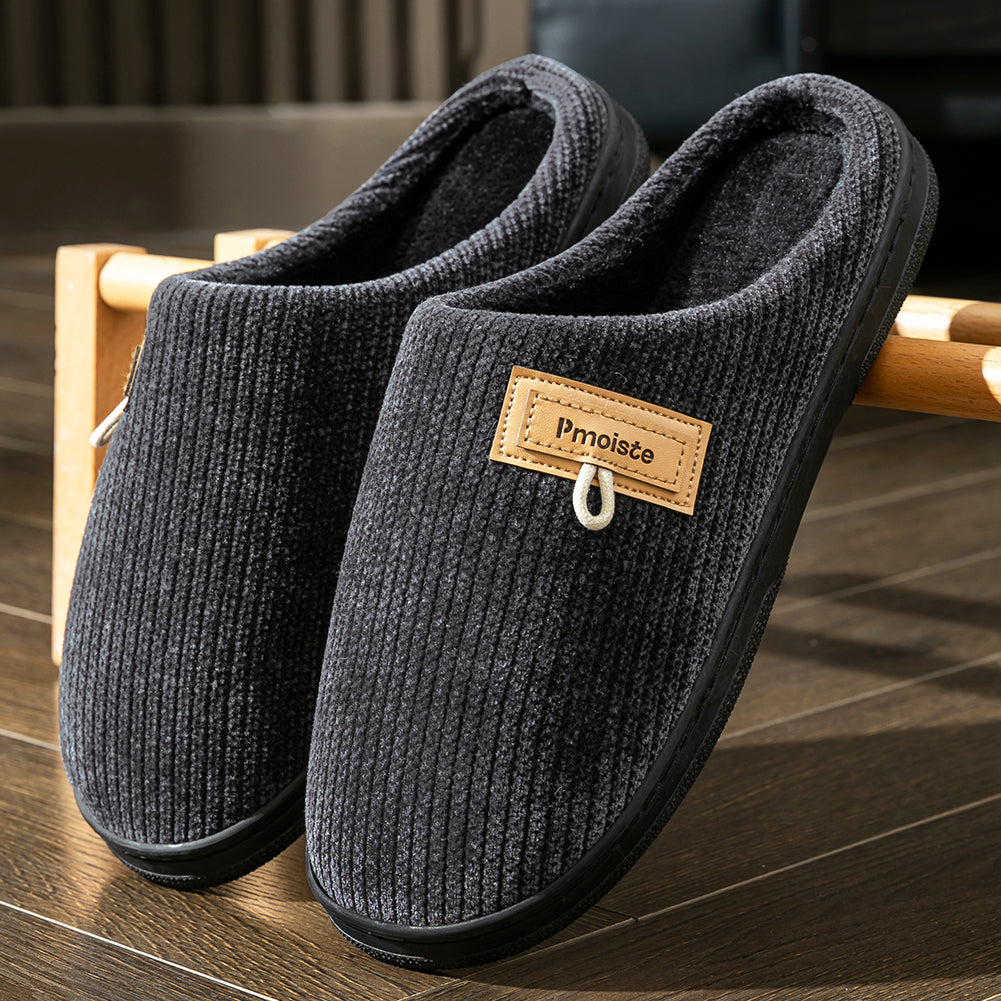 House Slippers For Men Women Knitted Stripe Winter Home Shoes Indoor