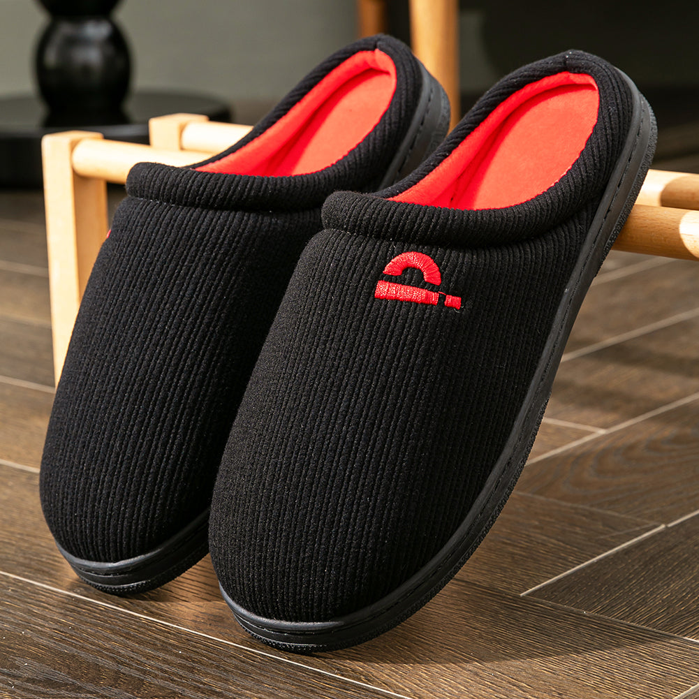 House Slippers For Men  Knitted embroidered Winter Home Shoes Indoor