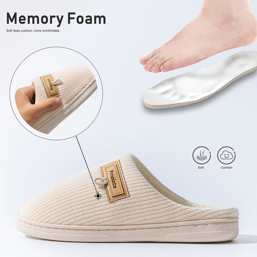 House Slippers For Men Women Knitted Stripe Winter Home Shoes Indoor