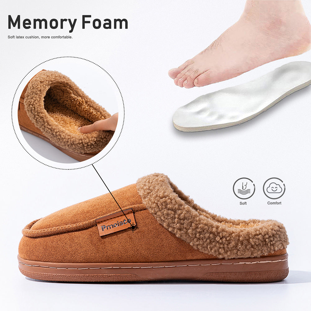 House Slippers For Men Suede Fuzzy Winter Home Shoes indoor outdoor