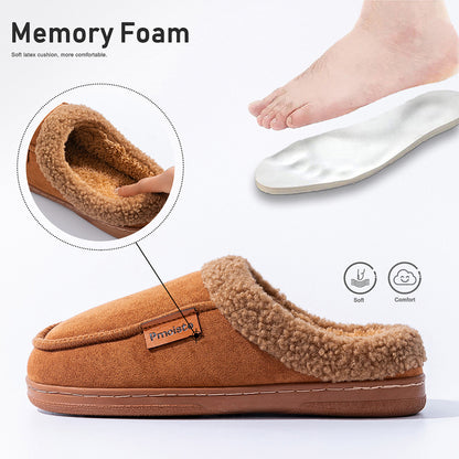 House Slippers For Men Suede Fuzzy Winter Home Shoes indoor outdoor