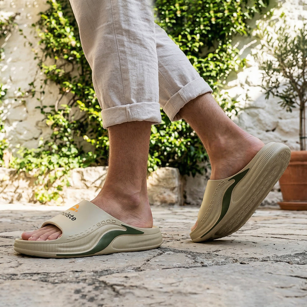 Slides For Men Arch Support Slippers Geometric Soft Non Slip Summer Shoes EVA Platform Sandals
