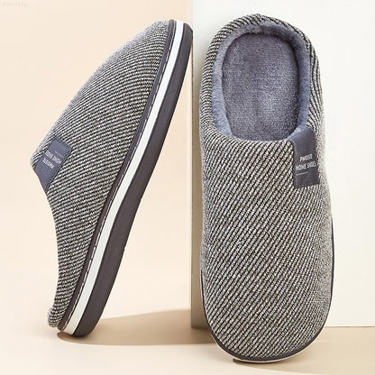 TPR Lightweight Slippers C | Slippers Fuzzy with Cotton Twill Stripes Line