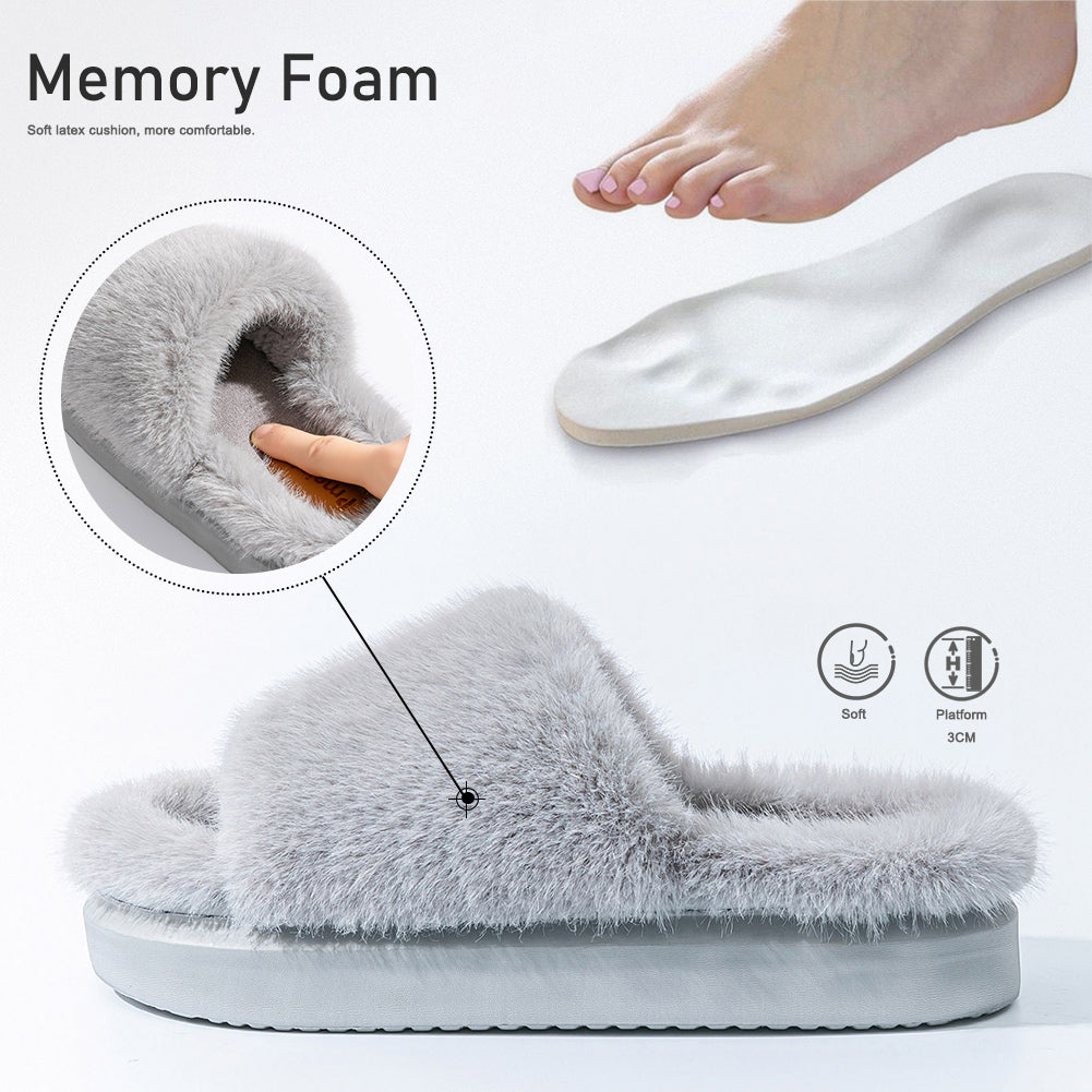 House Slides For Women Furry House Slippers For Women Platform EVA