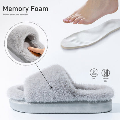 House Slides For Women Furry House Slippers For Women Platform EVA