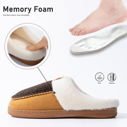 House Slippers For Men Suede Felt Winter Home Shoes indoor outdoor
