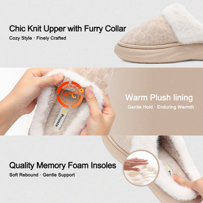 Unisex House Slippers Platform EVA Arch Support Comfort Memory Foam Furry Family Slippers Big Size