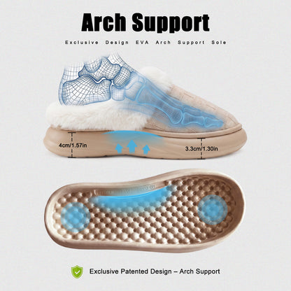 Unisex House Slippers Platform EVA Arch Support Comfort Memory Foam Furry Family Slippers Big Size