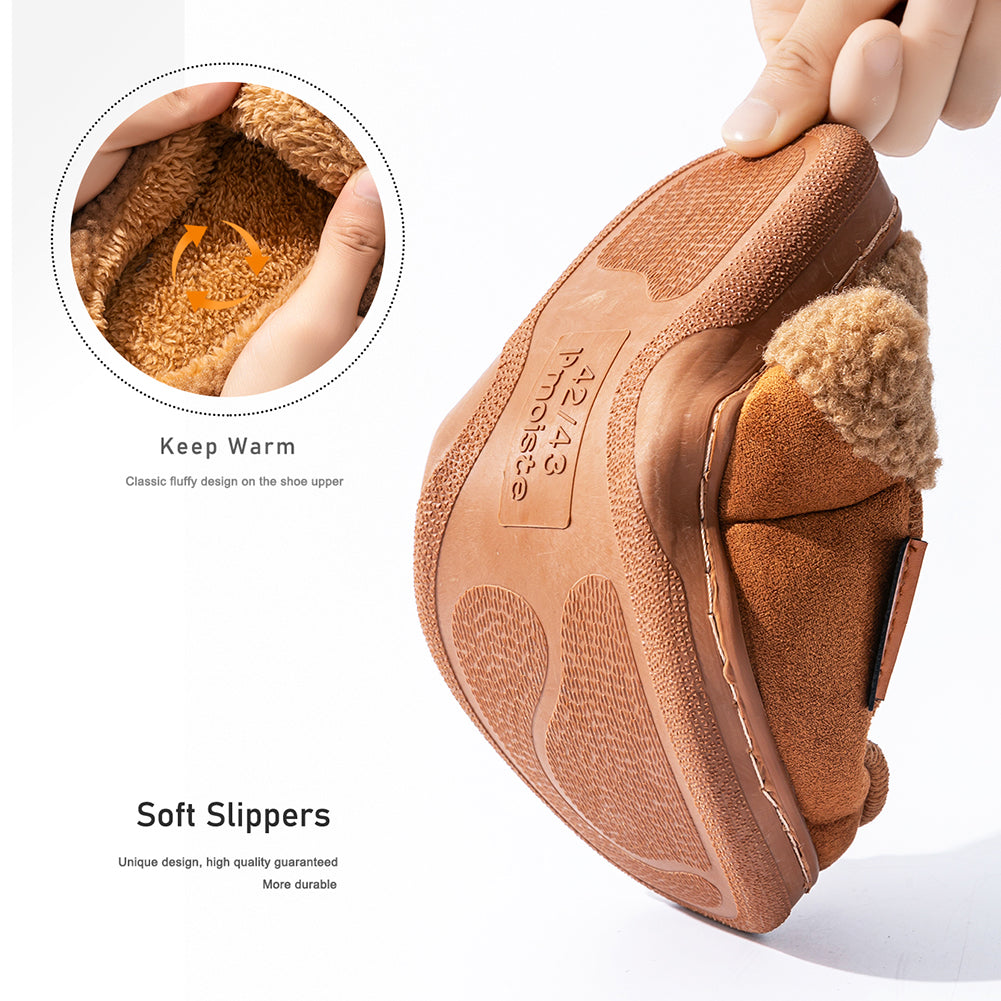 House Slippers For Men Suede Fuzzy Winter Home Shoes indoor outdoor
