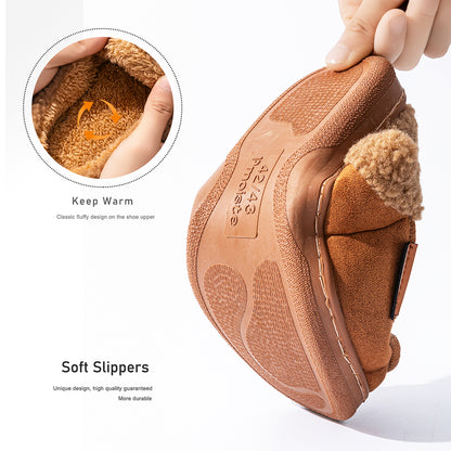 House Slippers For Men Suede Fuzzy Winter Home Shoes indoor outdoor