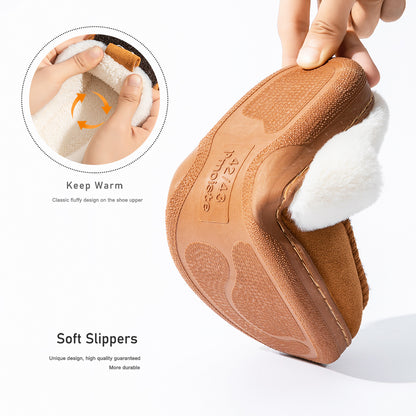 House Slippers For Men Suede Felt Winter Home Shoes indoor outdoor