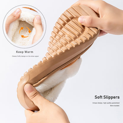 House Slippers For Women Suede Platform Furry Winter Home Shoes Indoor