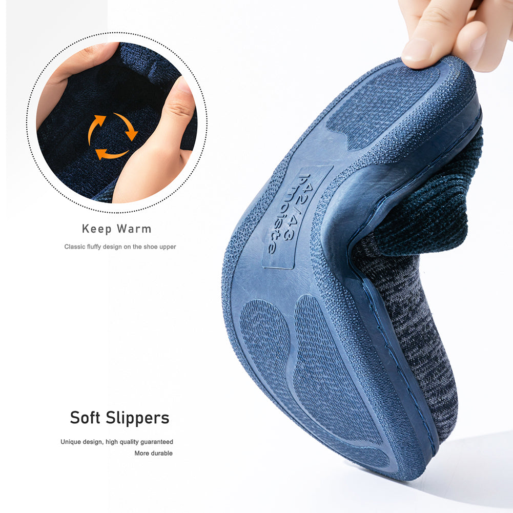 House Slippers For Men  Knitted Splicing Design Winter Home Shoes Indoor