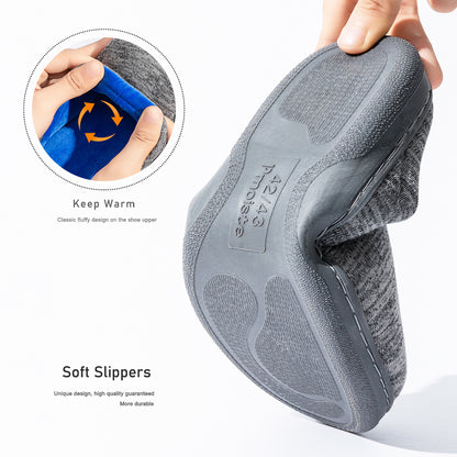 House Slippers For Men  Knitted embroidered Winter Home Shoes Indoor