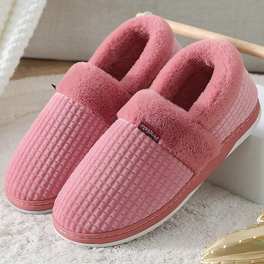 House Slippers For Women Flannel Plaid Fuzzy Plush Winter Home Shoes