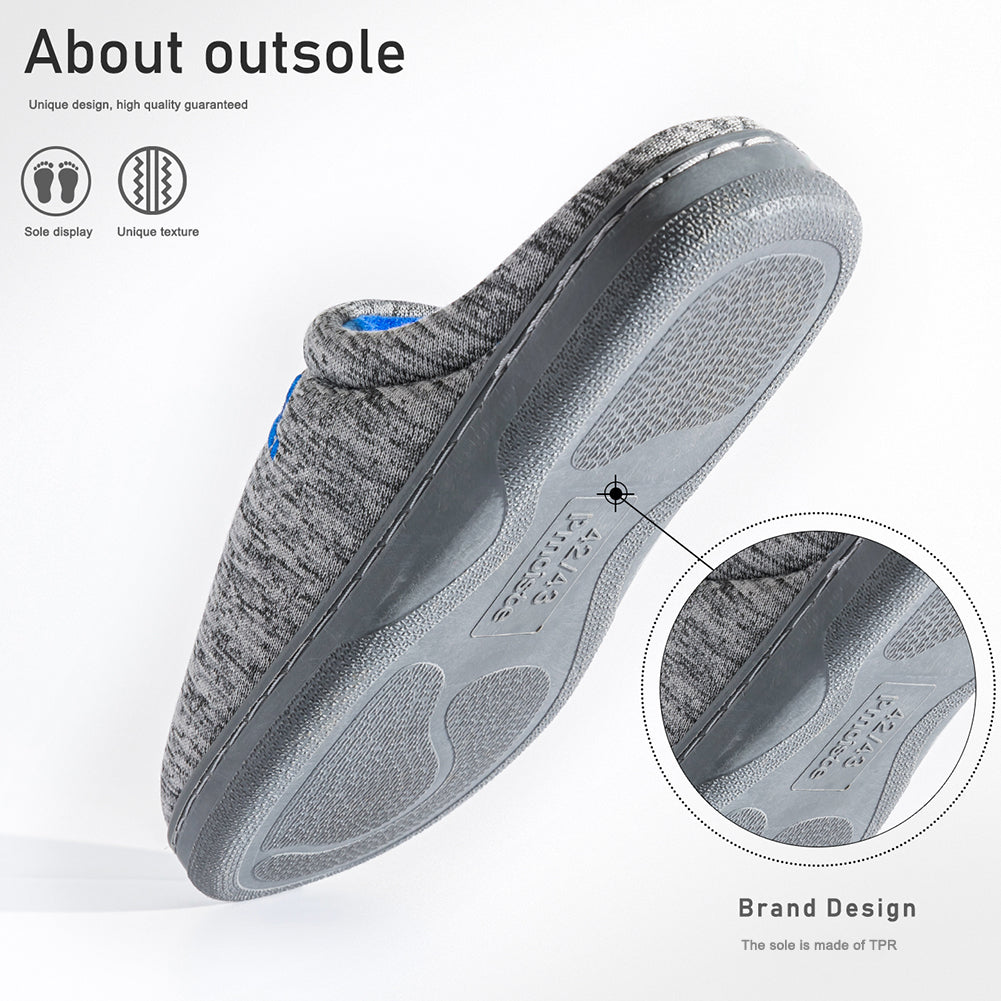 House Slippers For Men  Knitted embroidered Winter Home Shoes Indoor