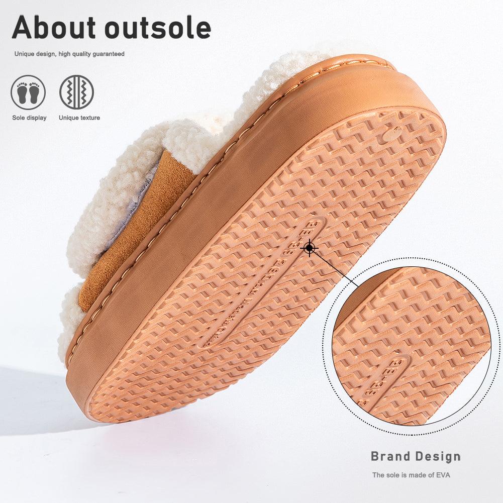 House Slides For Women Velcro Fuzzy House Slippers For Women Platform