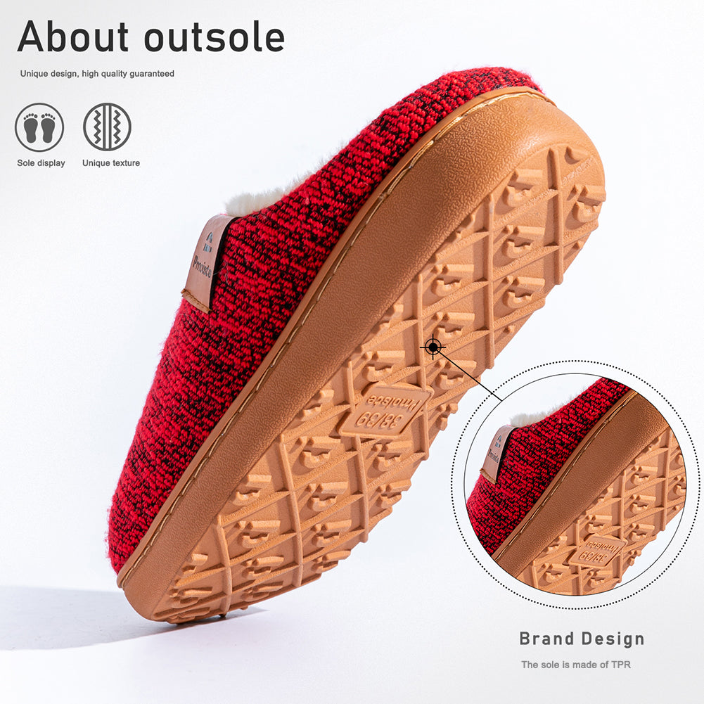 House Slippers For Women Knitted Patchwork Design Winter Home Shoes Warm
