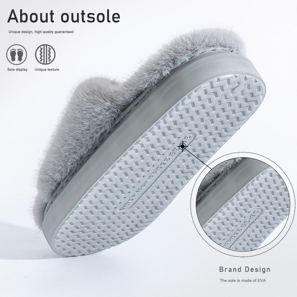 House Slides For Women Furry House Slippers For Women Platform EVA