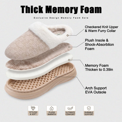 Unisex House Slippers Platform EVA Arch Support Comfort Memory Foam Furry Family Slippers Big Size