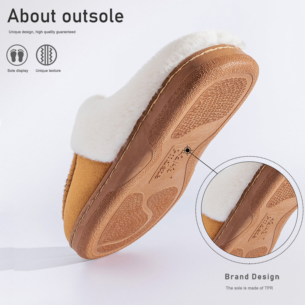 House Slippers For Men Suede Felt Winter Home Shoes indoor outdoor