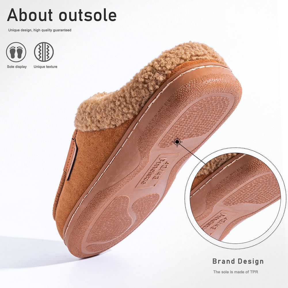 House Slippers For Men Suede Fuzzy Winter Home Shoes indoor outdoor