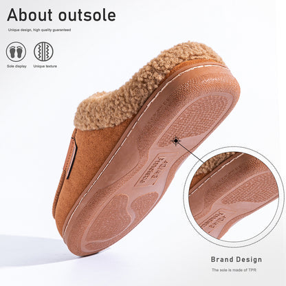 House Slippers For Men Suede Fuzzy Winter Home Shoes indoor outdoor