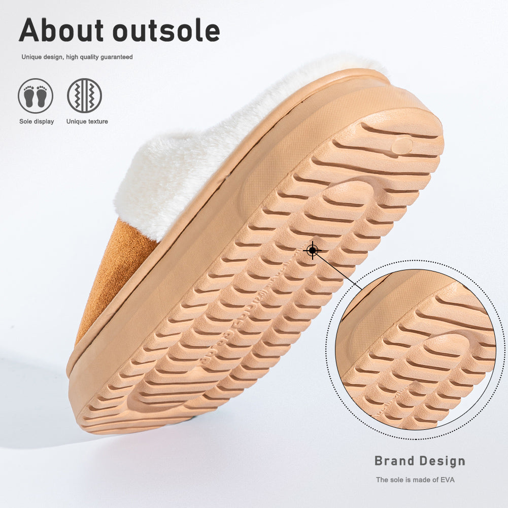 House Slippers For Women Suede Platform Furry Winter Home Shoes Indoor