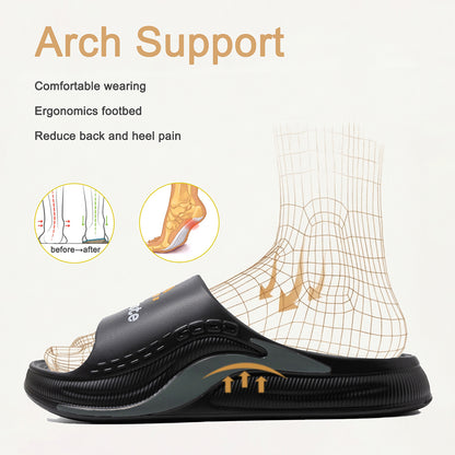Slides For Men Arch Support Slippers Geometric Soft Non Slip Summer Shoes EVA Platform Sandals