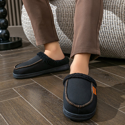 House Slippers For Men Suede Fuzzy Winter Home Shoes indoor outdoor