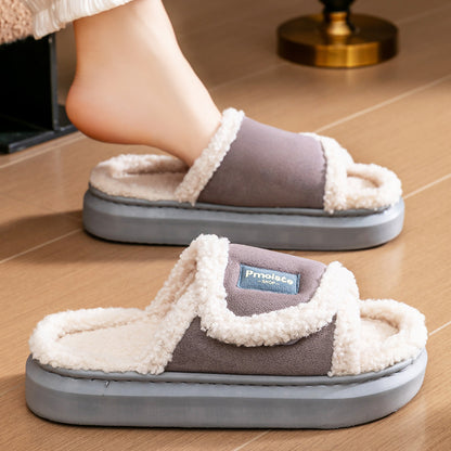 House Slides For Women Velcro Fuzzy House Slippers For Women Platform
