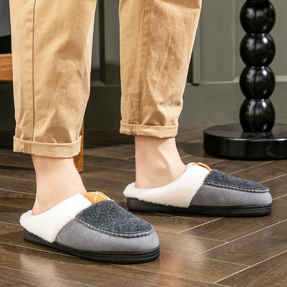 House Slippers For Men Suede Felt Winter Home Shoes indoor outdoor
