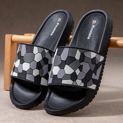 Slippers For Men Geometric Camouflage Soft Non Slip Summer Shoes