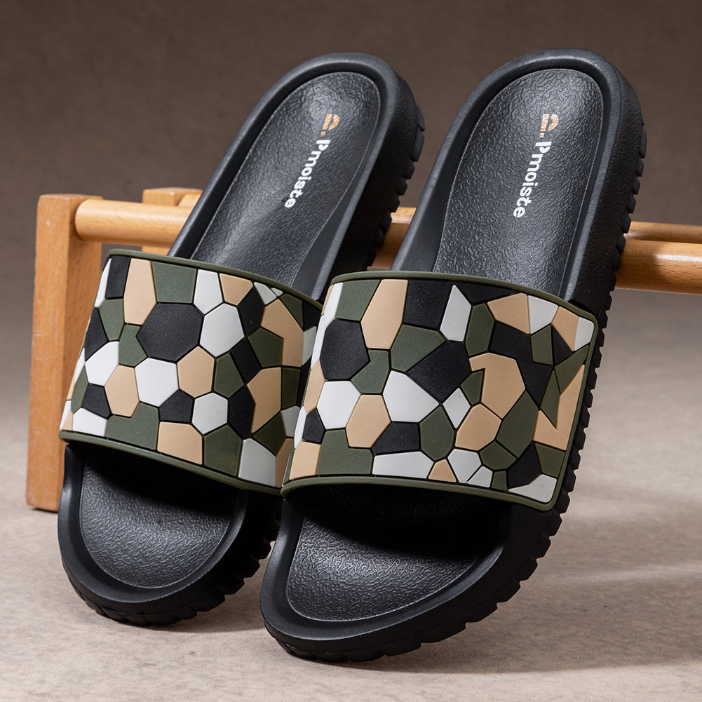 Slippers For Men Geometric Camouflage Soft Non Slip Summer Shoes