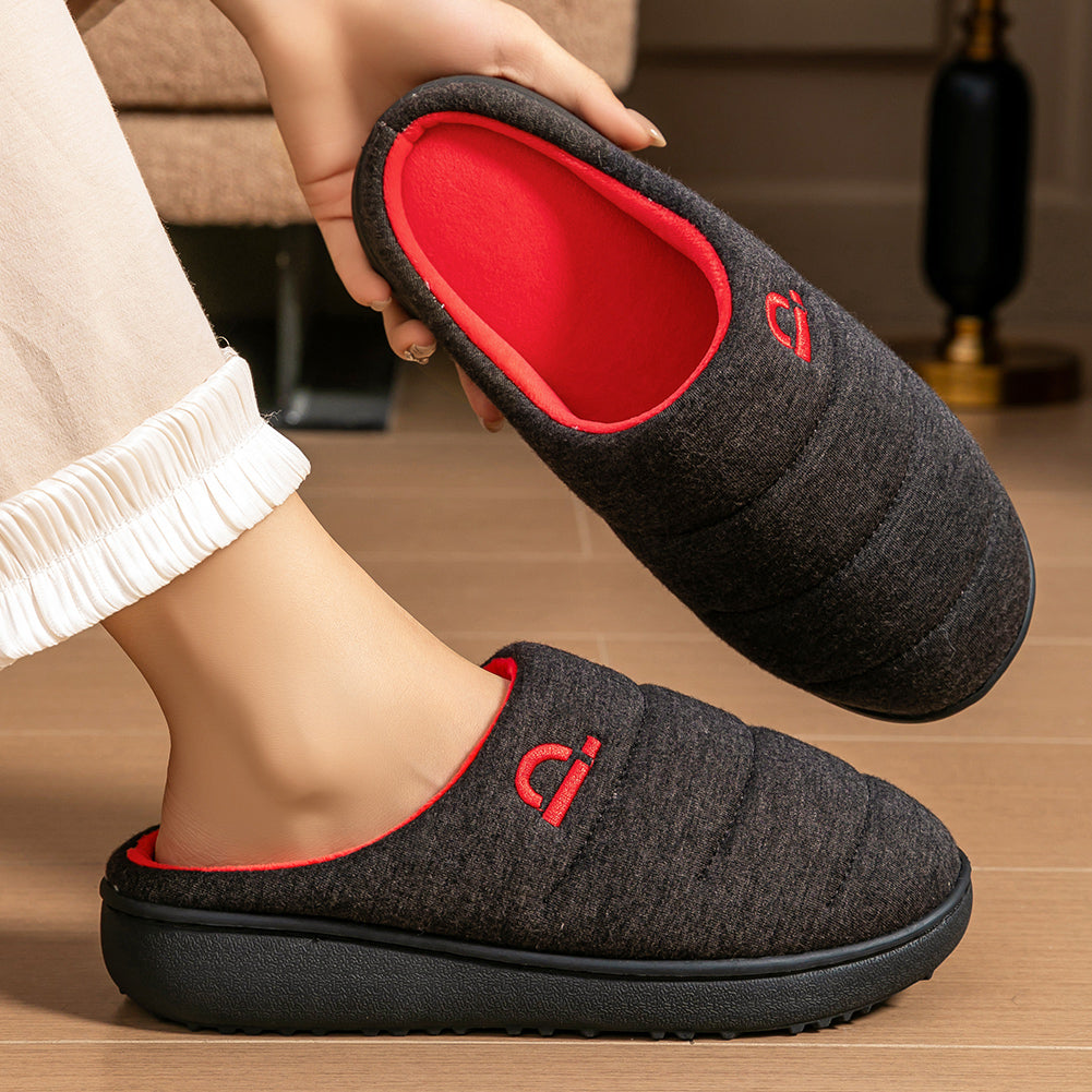 House Slippers For Women  Cotton Platform Winter Home Shoes  Garden