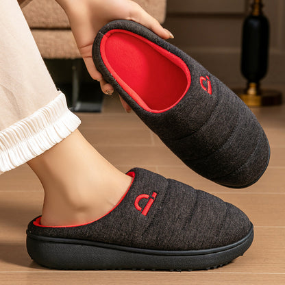 House Slippers For Women  Cotton Platform Winter Home Shoes  Garden